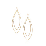 18k Yellow Gold Large Double Leaf Earring