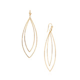18k Yellow Gold Large Double Leaf Earring