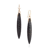 Ebony Carved Navette Earring
