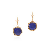 Lapis 'lintel' earrings in 18k yellow gold vine.