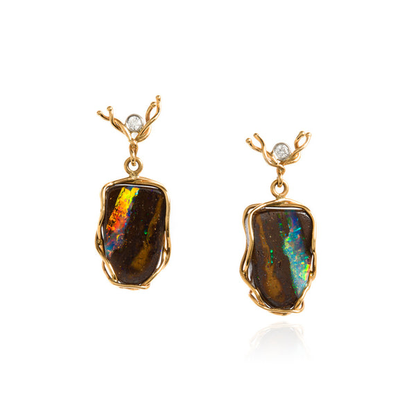 Boulder opal earrings