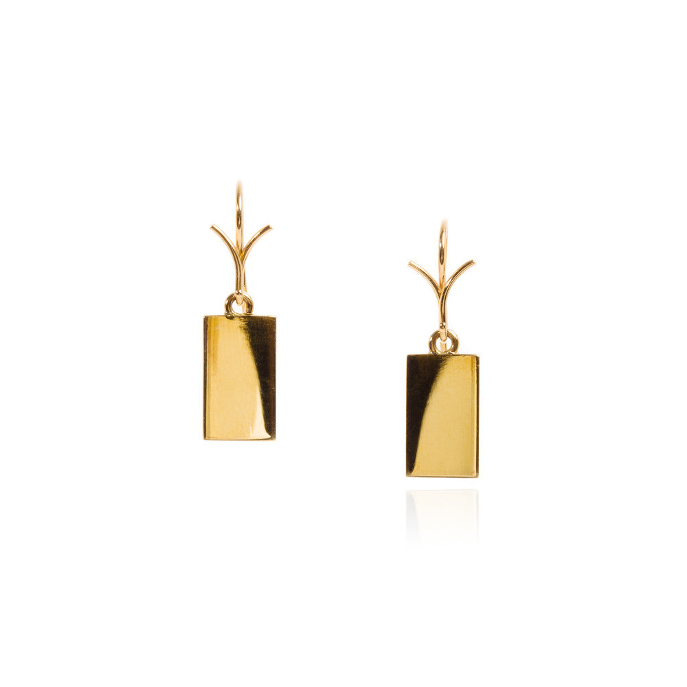 18k 'tag' earrings