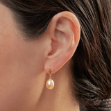 Peach pearl drop earrings