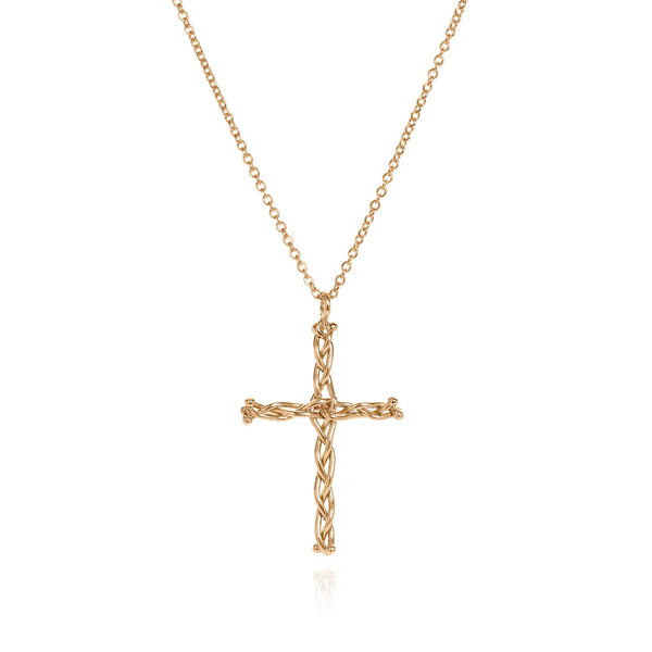 18k medium vine cross