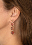 Pink tourmaline 3 drop earrings