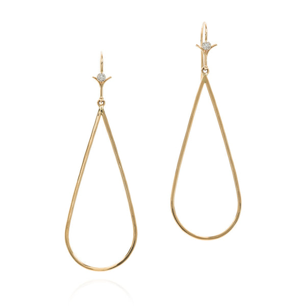 18k tear drop earrings