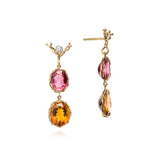 Tourmaline & citrine earrings