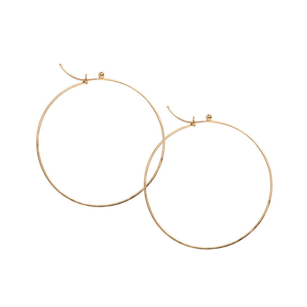 18k yellow gold medium flattened hoops