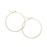 18k yellow gold medium flattened hoops