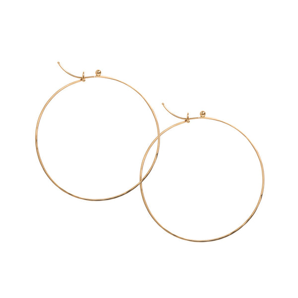 18k yellow gold medium flattened hoops