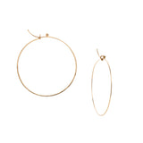 18k yellow gold medium flattened hoops