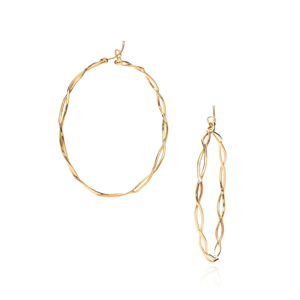 18k Yellow Gold "Midi" Wrapped Hoop Earring