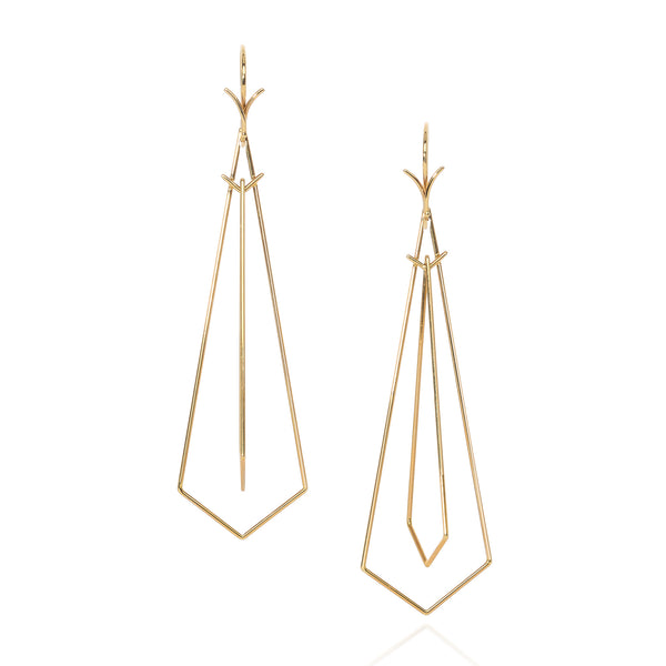 18k Yellow Gold 'Double Tie' Long Earring