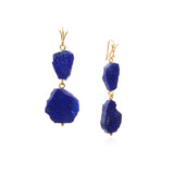 Lapis Slice Natural Edge Double Drop Earring