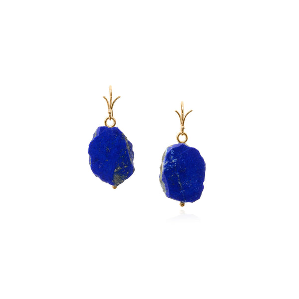 Lapis Slice Natural Edge Earring