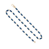 Blue Sapphire Roundel Bead Necklace with 18k Yellow Gold Links