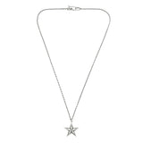 Sterling Silver Five Point Star with Black Diamond