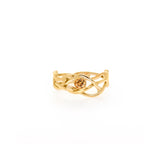 18k yellow gold vine ring with cognac diamond.