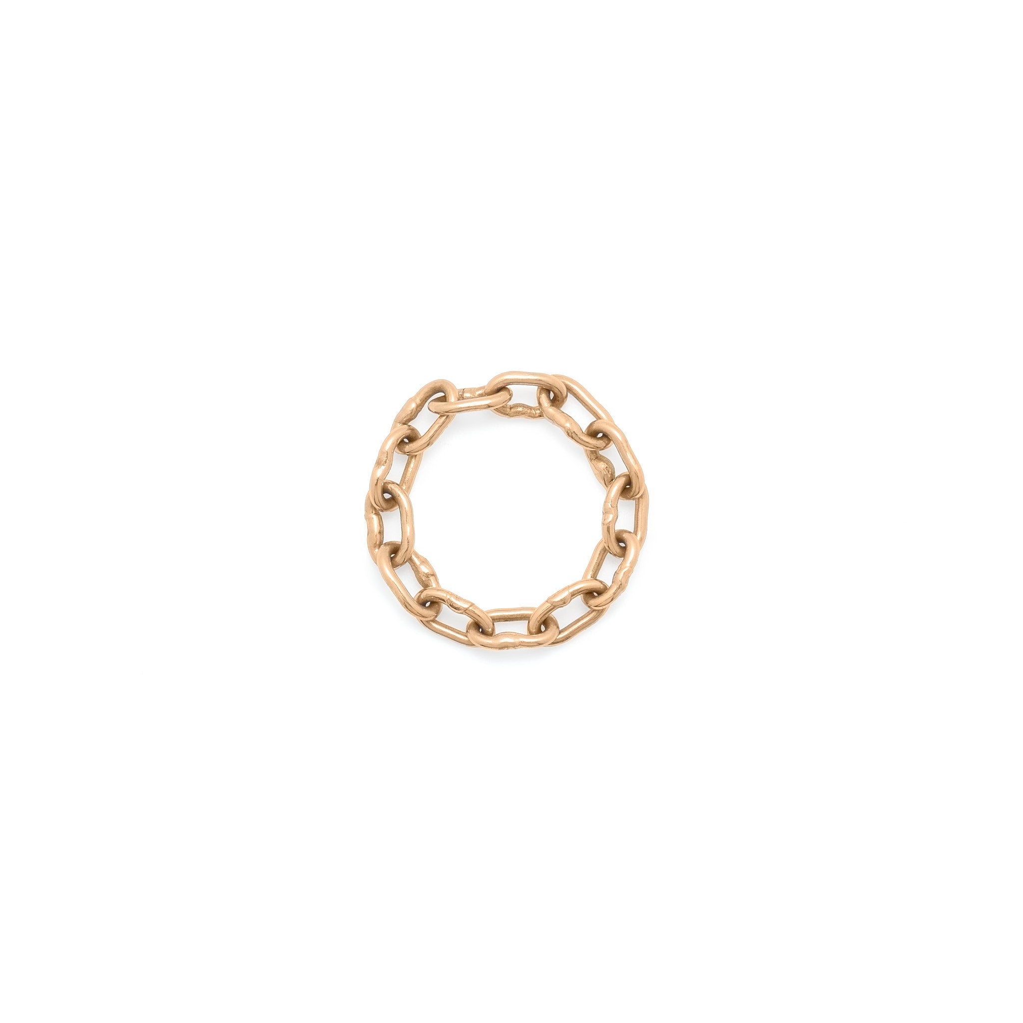 18k Red Gold Heavy Chain Ring