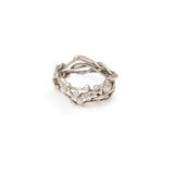 18k White Gold Vine Ring Containing Clear Diamonds Set in Platinum