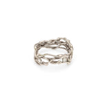 18k White Gold Vine Ring Containing Clear Diamonds Set in Platinum