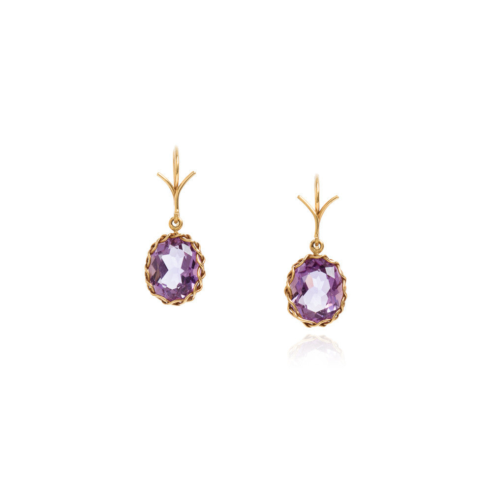 Amethyst oval earrings
