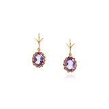 Amethyst oval earrings