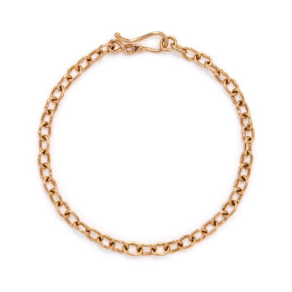 18k red gold "Tiberius" oval link chain bracelet.