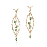 Green tourmaline 'leaf' earrings