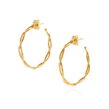 18k yellow gold medium wrapped hoop earrings