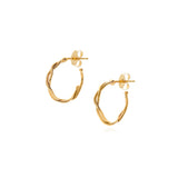 18k yellow gold small wrapped hoop earring