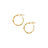 18k yellow gold small wrapped hoop earring