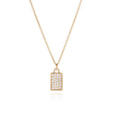18k diamond tag pendant