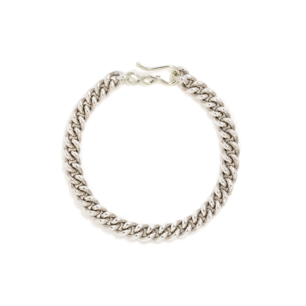 Sterling silver curb chain bracelet