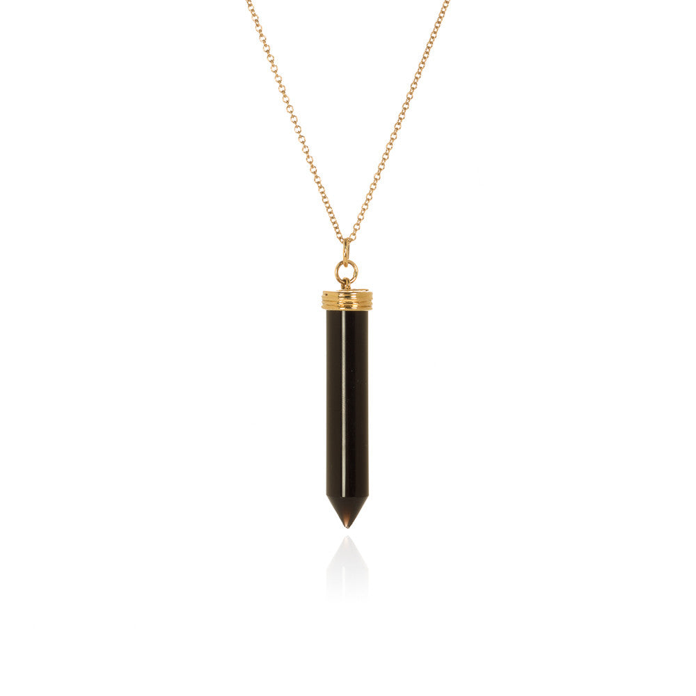 Black agate 'pencil' pendant