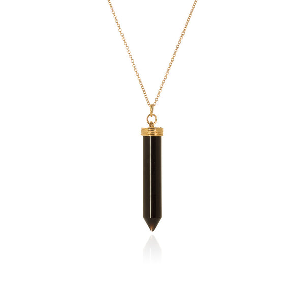 Black agate 'pencil' pendant