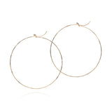 18k yellow gold large flattened hoops