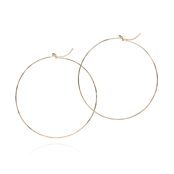 18K Gold Hoop Earrings with White Diamonds .92 Carats – Medium