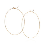18k yellow gold large flattened hoops