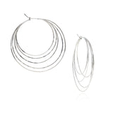 18k white gold multi-circle hoop earring.